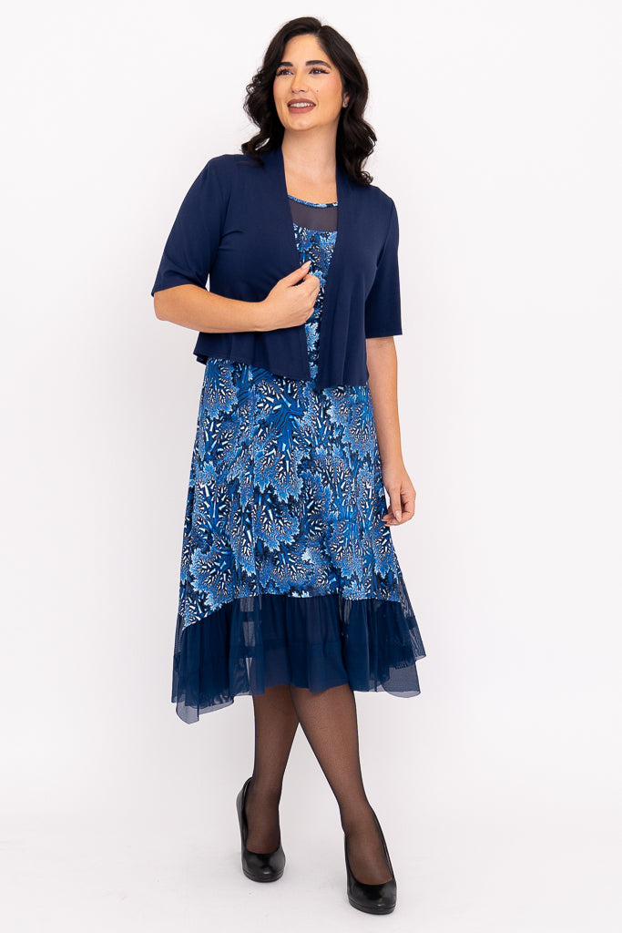 Danube Dress, Cobalt Fossil, Bamboo