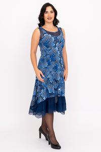 Danube Dress, Cobalt Fossil, Bamboo
