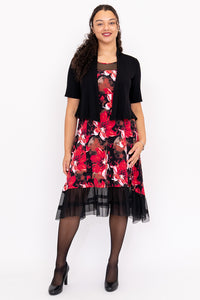 Danube Dress, Lipstick Poinsetta, Bamboo
