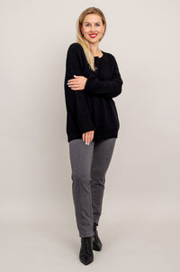 Davis Sweater, Black, Cotton