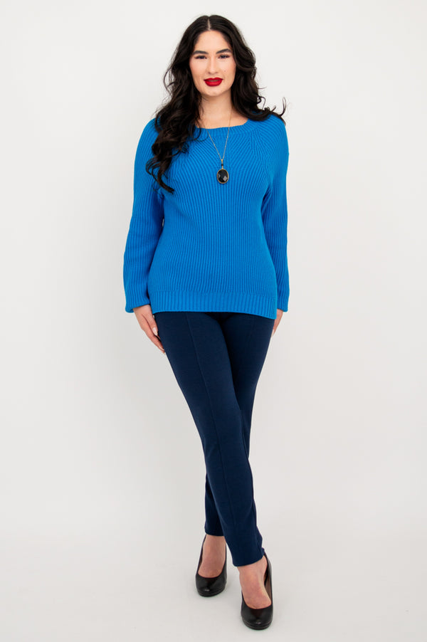 Davis Sweater, Marine, Cotton - Final Sale