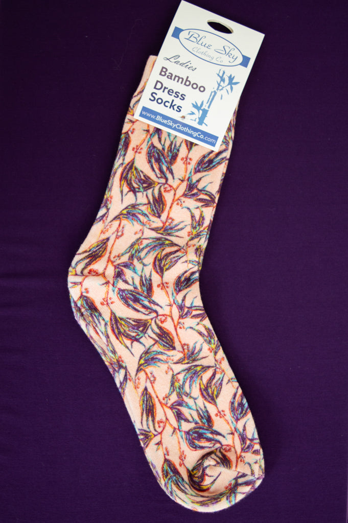 Ladies Bamboo Dress Socks, Assorted Prints