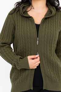 Elsie Sweater, Olive, Cotton