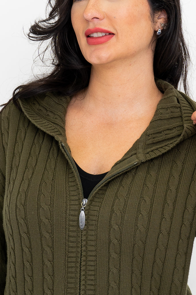 Elsie Sweater, Olive, Cotton