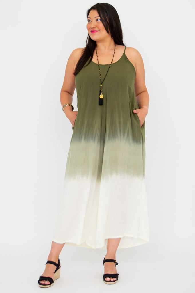 Ender Jumpsuit, Green Dip-Dye