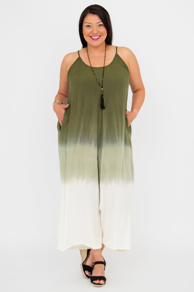 Ender Jumpsuit, Green Dip-Dye