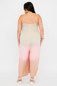 Ender Jumpsuit, Tan Dip-Dye