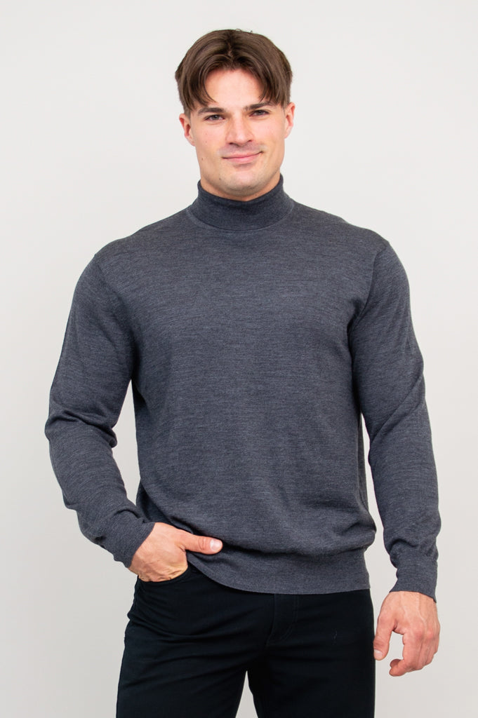 Eric Sweater, Charcoal, 100% Merino Wool