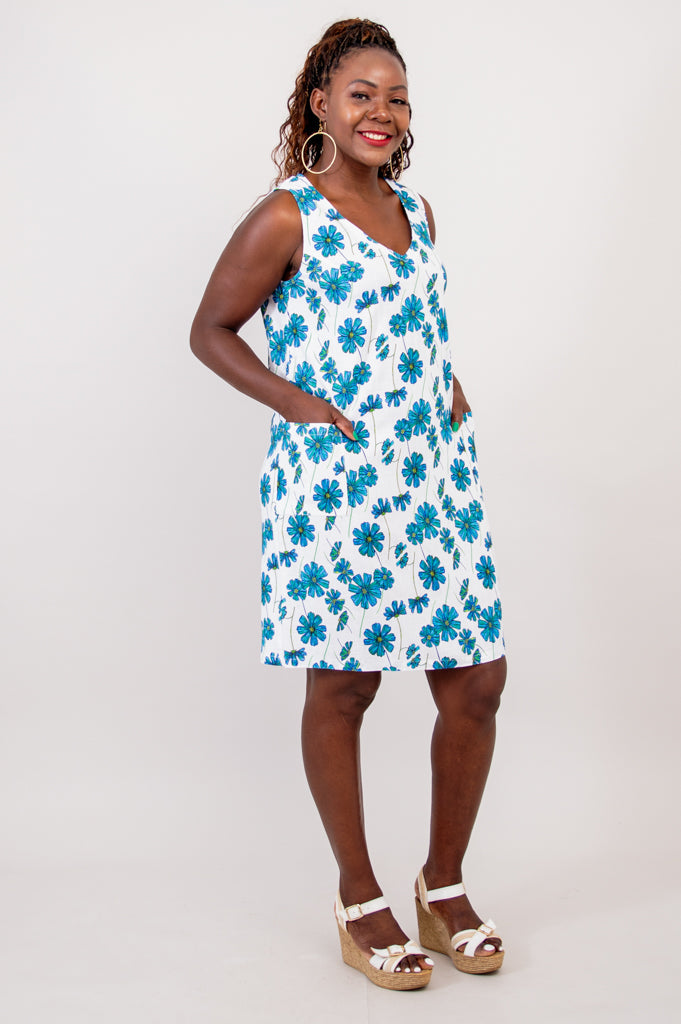 Felicia Dress, Aster, Linen Bamboo