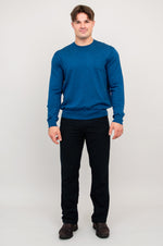 Fraser Sweater, Blue, 100% Merino Wool