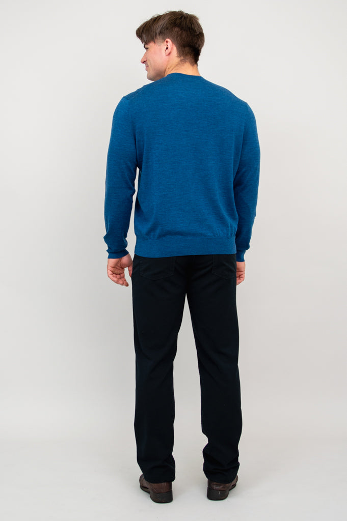 Fraser Sweater, Blue, 100% Merino Wool