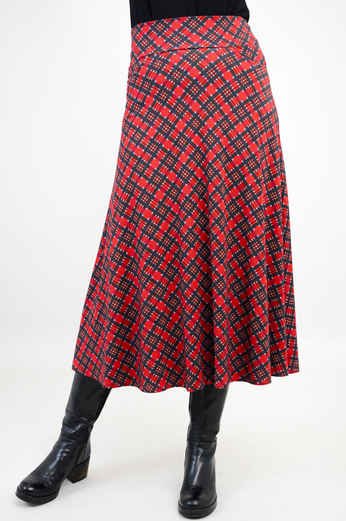 Gillian Skirt, Cherry Plaid, Bamboo