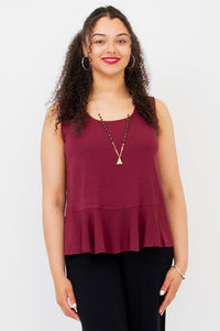 Ginny Tank, Burgundy, Linen Bamboo