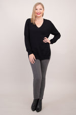 Greta Sweater, Black, Cotton
