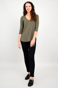 Jackie 3/4 Sleeve, Khaki, Bamboo