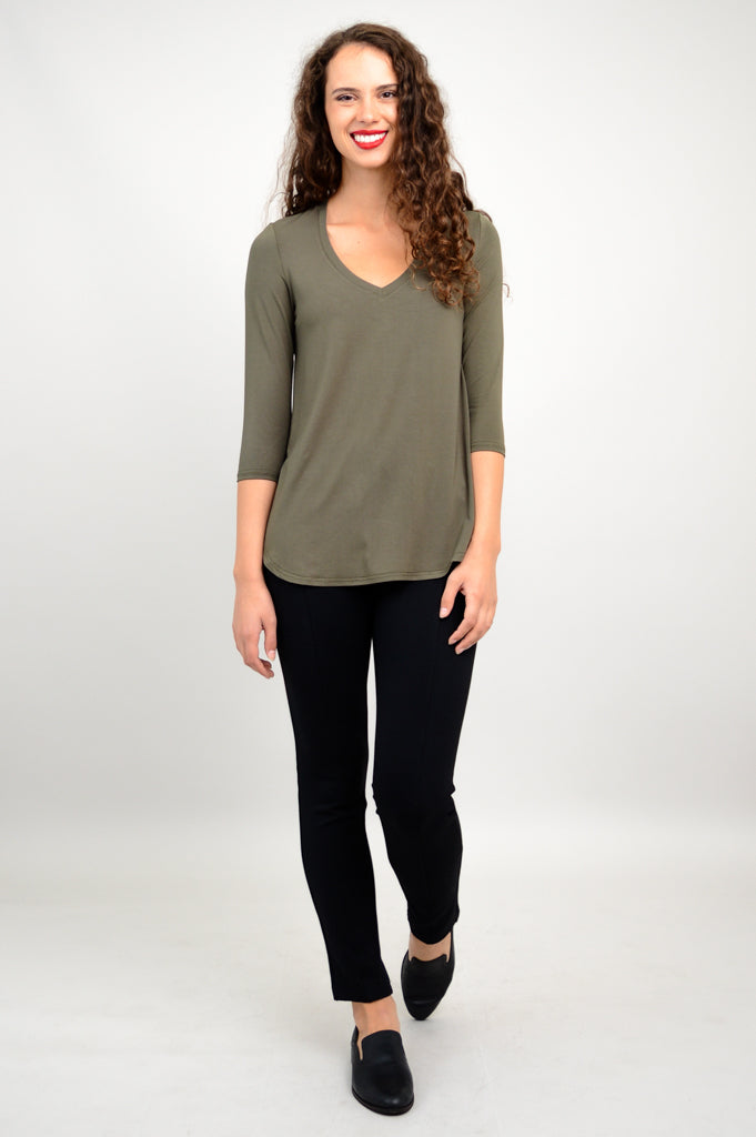 Jackie 3/4 Sleeve, Khaki, Bamboo