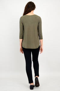 Jackie 3/4 Sleeve, Khaki, Bamboo