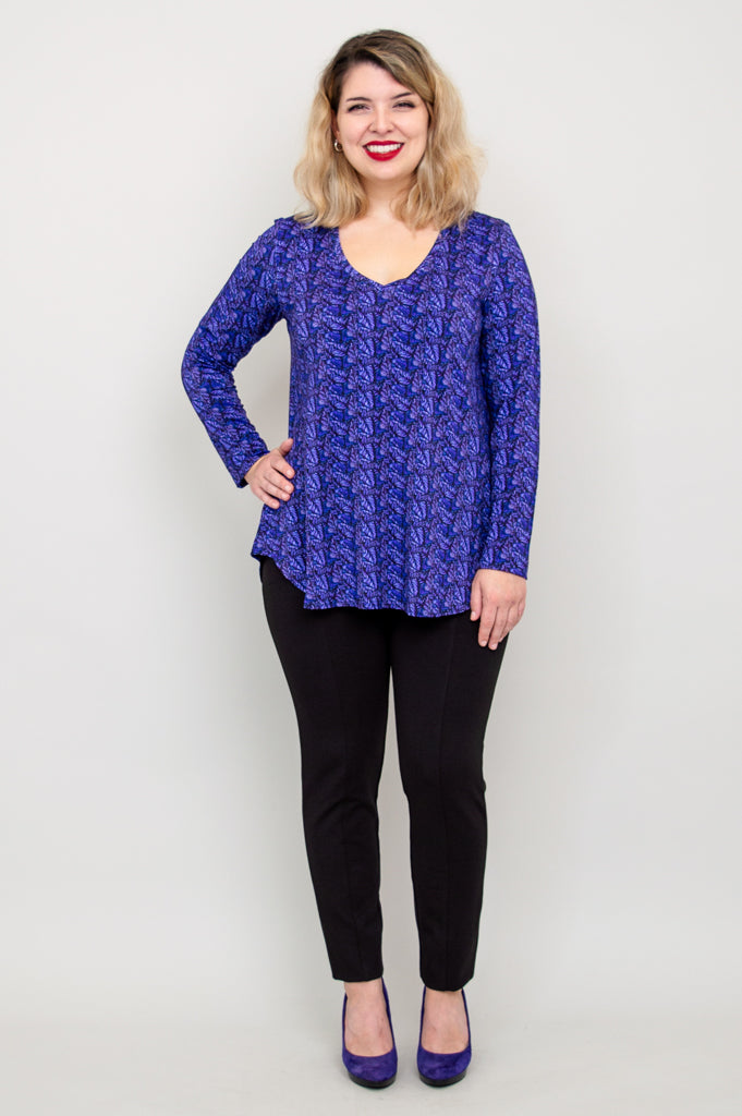 Jackie Long Sleeve, Midnight Leaves, Bamboo