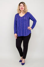Jackie Long Sleeve, Midnight Leaves, Bamboo