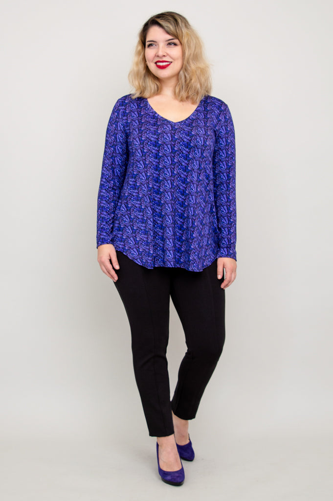 Jackie Long Sleeve, Midnight Leaves, Bamboo