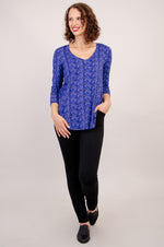 Jackie Long Sleeve, Midnight Leaves, Bamboo