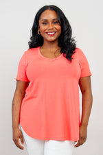 Jackie S/S Top, Coral, Bamboo