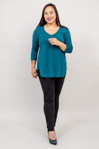 Jackie 3/4 Top, Teal, Bamboo