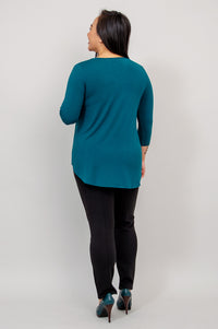 Jackie 3/4 Top, Teal, Bamboo