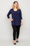 Jazz 3/4 Top, Blue French, Bamboo - Final Sale