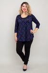 Jazz 3/4 Top, Blue French, Bamboo - Final Sale
