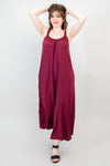 Joanna Jumpsuit, Burgundy, Linen Bamboo