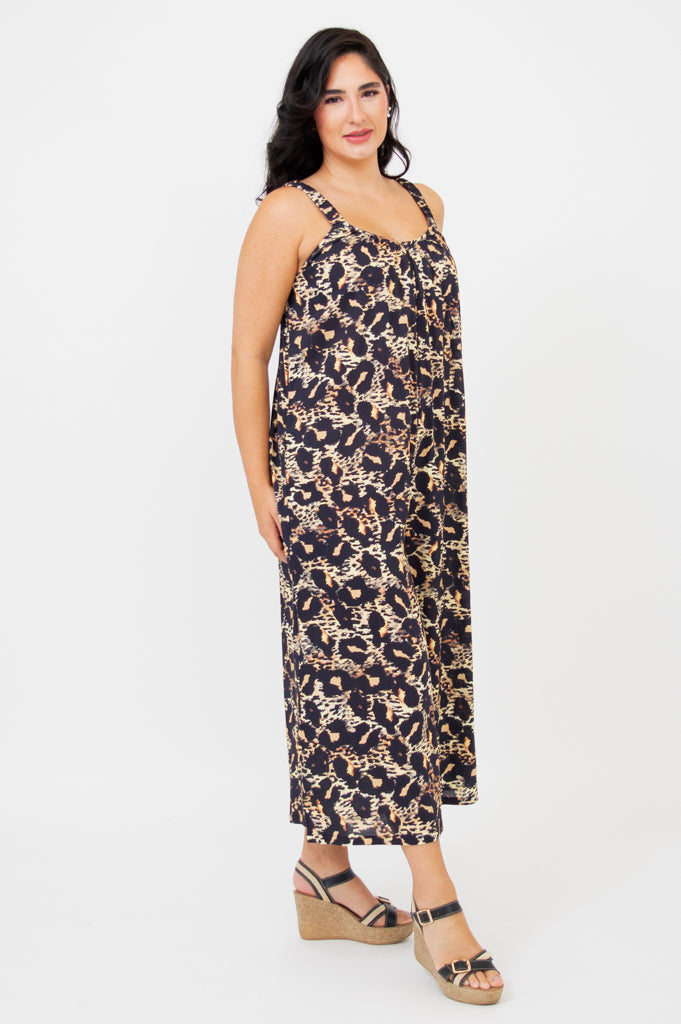 Joanna Jumpsuit, Leopard, Linen Bamboo