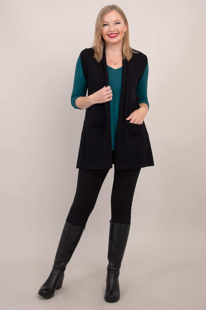 Jude Cardigan, Black, Cotton