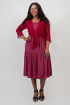 Juni Dress, Burgundy, Linen Bamboo