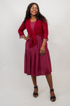 Juni Dress, Burgundy, Linen Bamboo