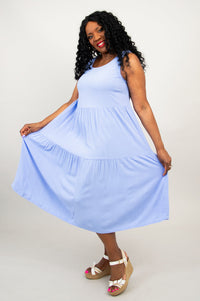 Juni Dress, Periwinkle, Linen Bamboo