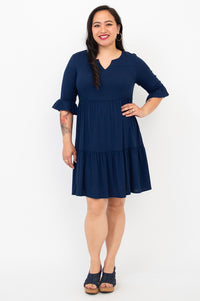 Karena Dress, Indigo, Linen Bamboo