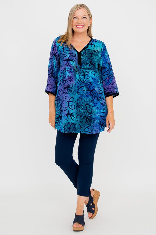 Kary Blouse, Aqua Batik