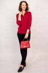 Kayla Sweater, Red, 100% Merino Wool