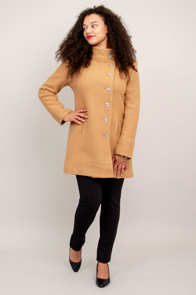 Keston Coat, Beige, Wool