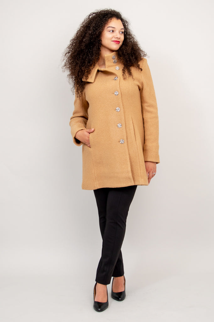 Keston Coat, Beige, Wool