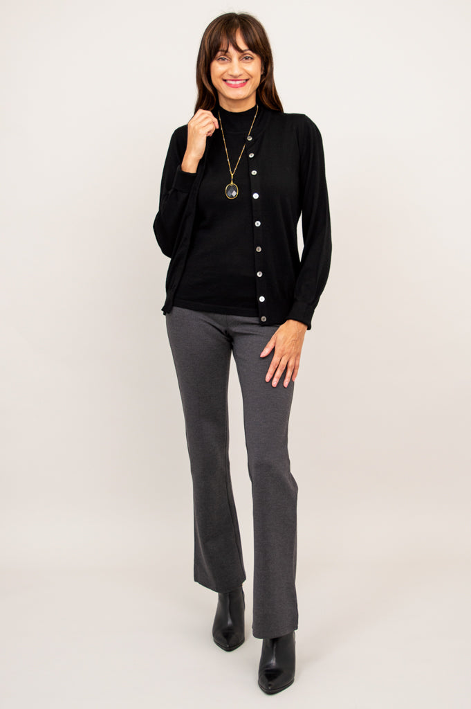 Rita Sweater, Black, 100% Merino Wool