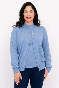 Kitten Cardigan, Soft Blue, Merino Wool