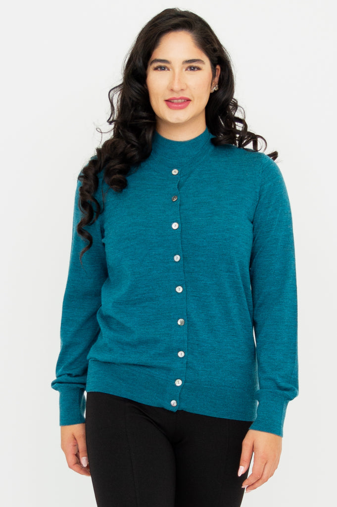 Rita Sweater, Teal, Merino Wool