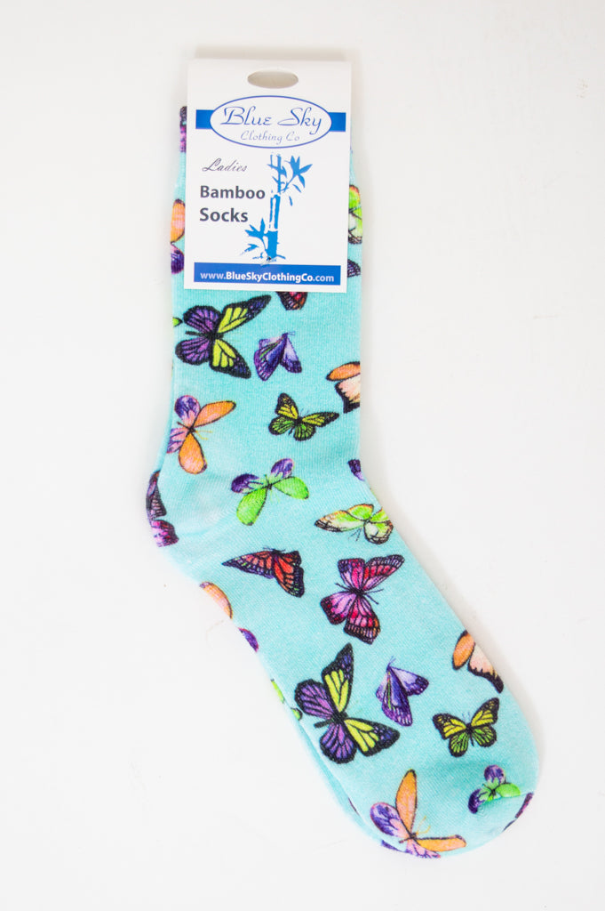 Ladies Bamboo Dress Socks, Assorted Prints