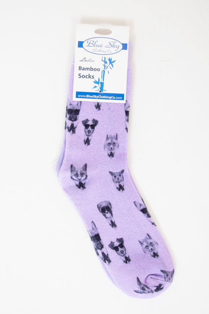 Ladies Bamboo Dress Socks, Assorted Prints