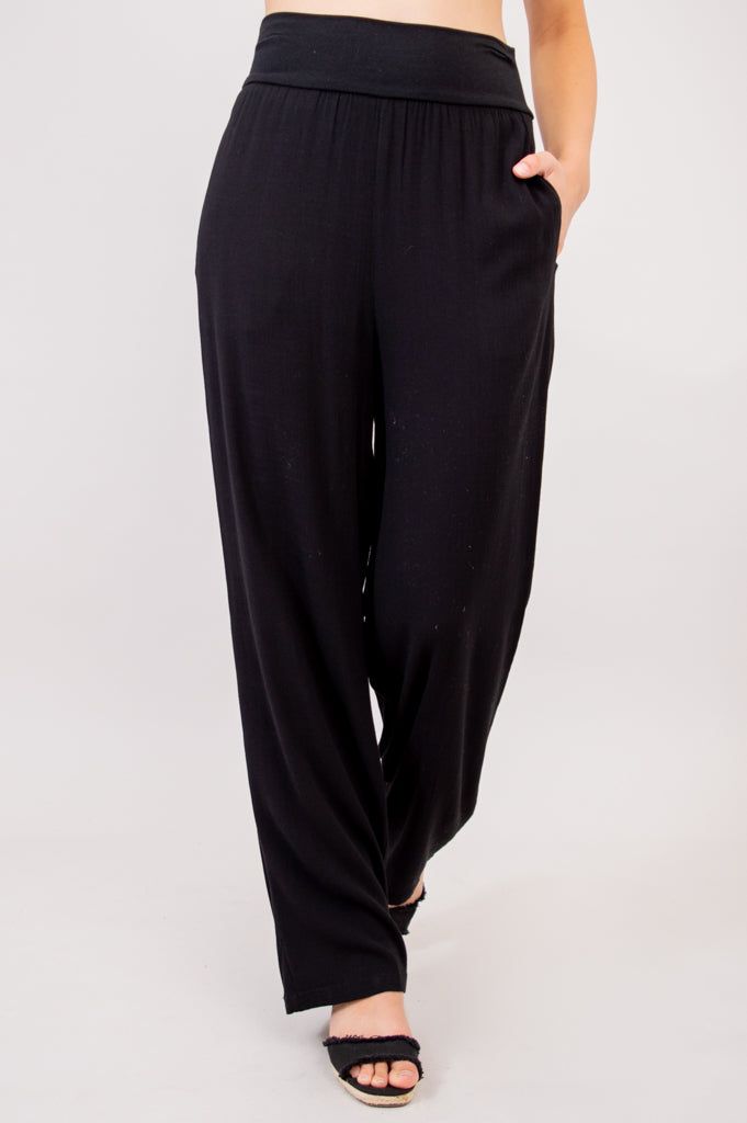 Landon Pant, Black, Linen Bamboo