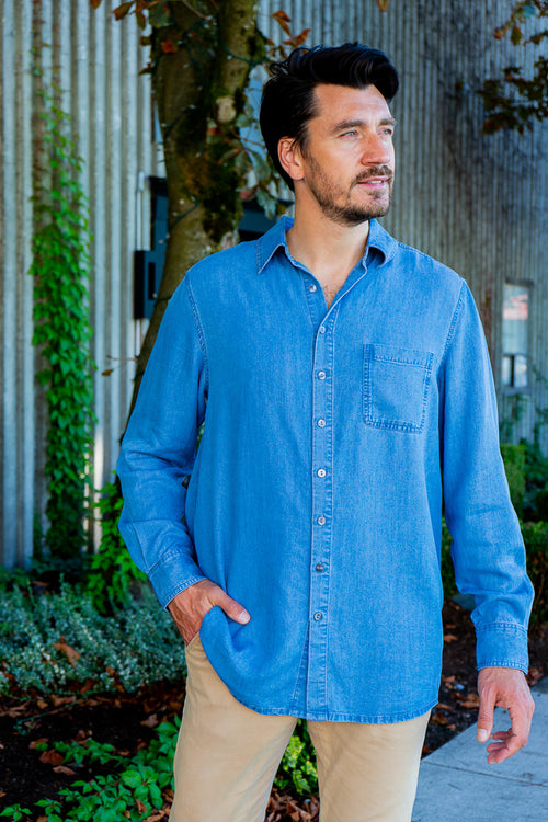Cory Men's Shirt, Lightweight Tencel Denim