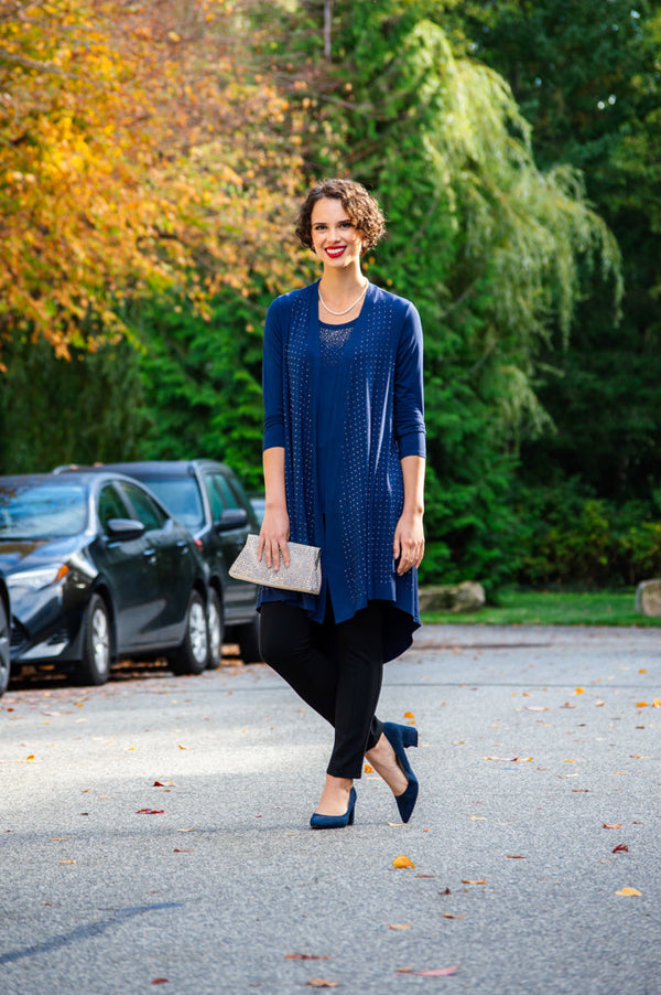 Priscilla Jacket, Indigo Diamond, Bamboo