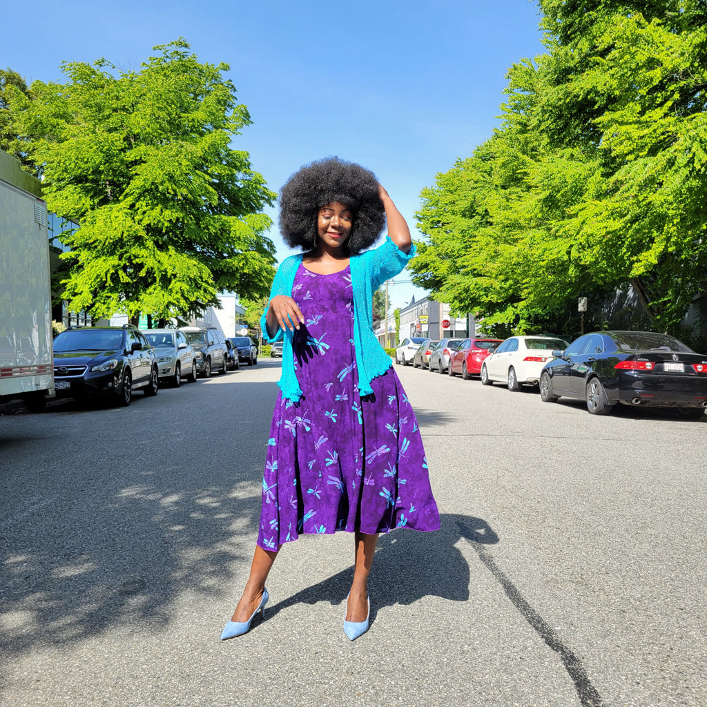 Shauna Dress, Purple Dragonfly